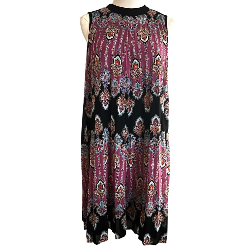 Nicole Pink and Black Sleeveless Sundress